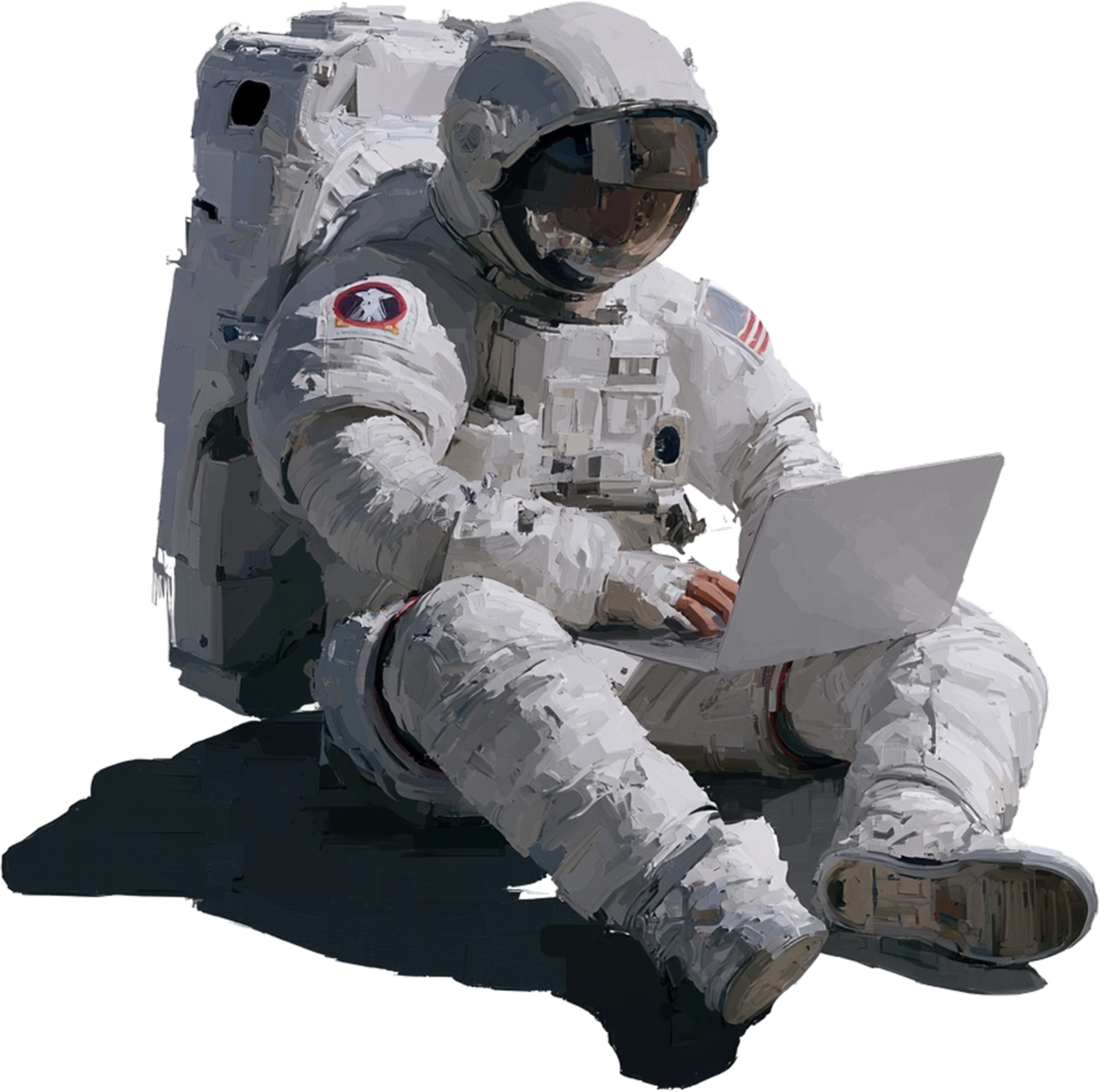Codebased astronaut working on a laptop