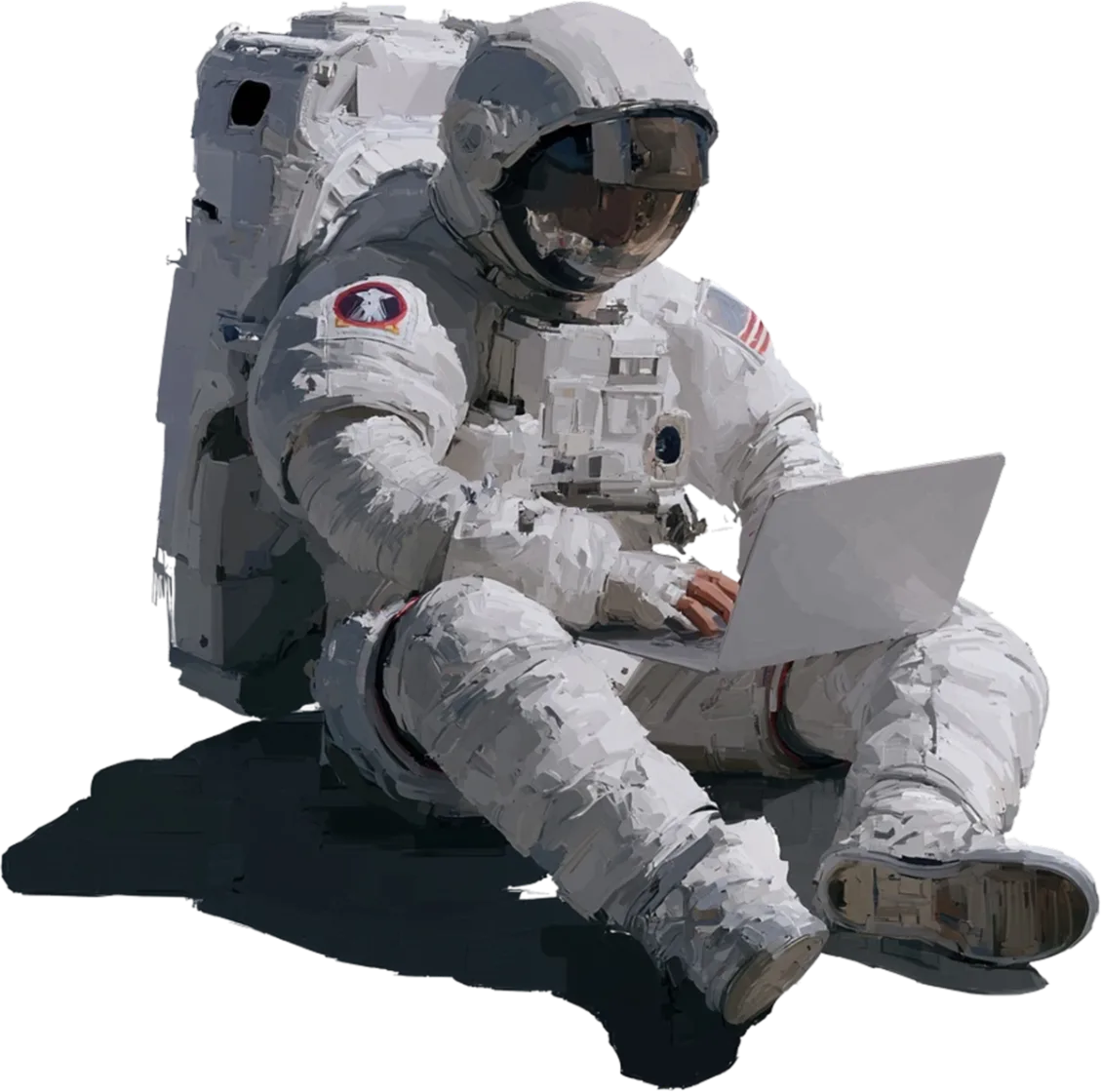 Codebased astronaut working on a laptop